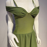 Emerald Green Off-Shoulder Maxi Dress