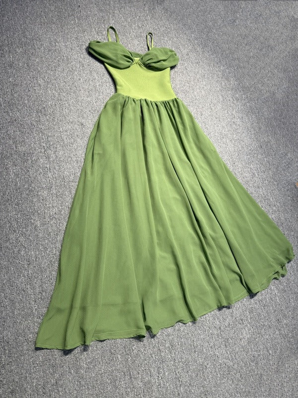 Emerald Green Off-Shoulder Maxi Dress