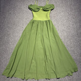 Emerald Green Off-Shoulder Maxi Dress