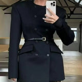 Structured Black Blazer Dress