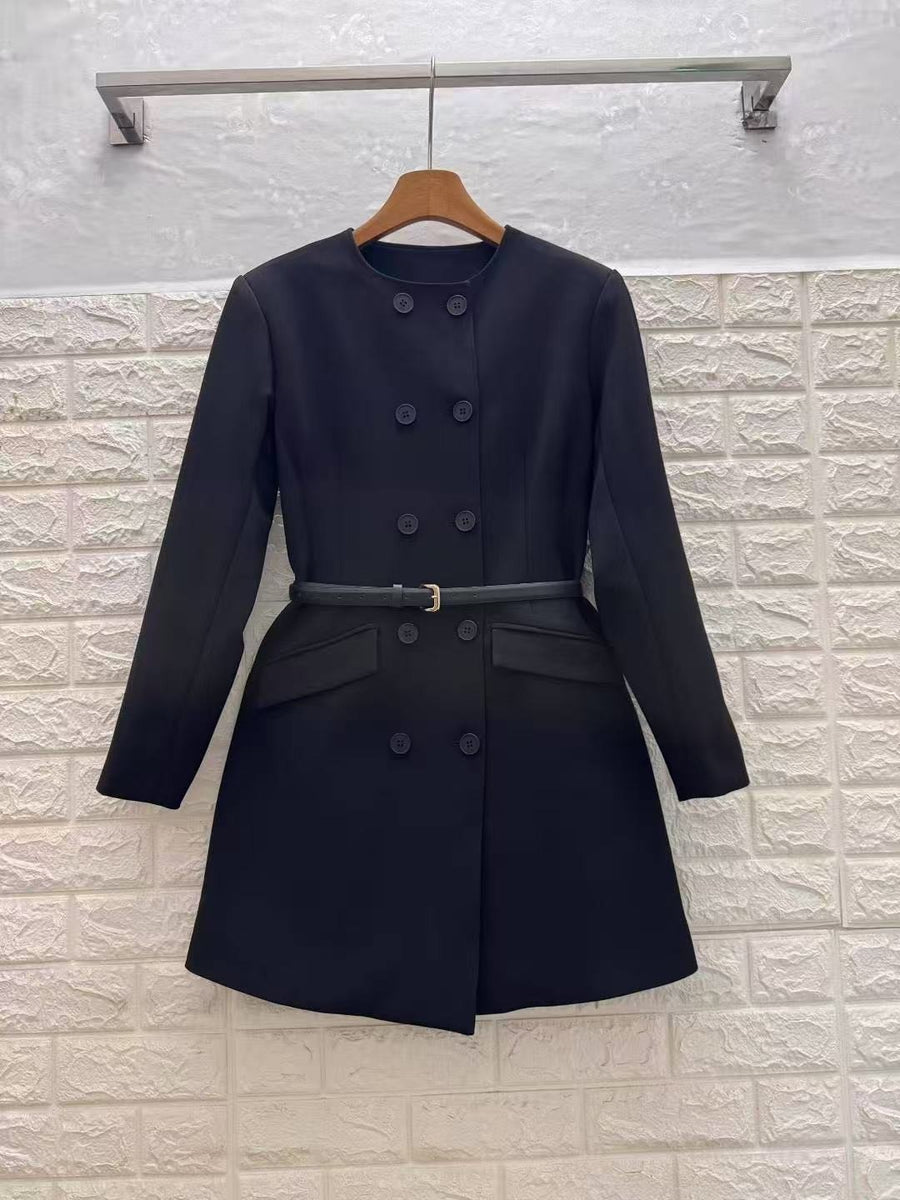 Structured Black Blazer Dress