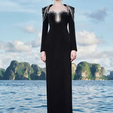 Crimson Embellished Long Gown
