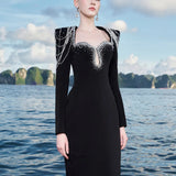 Crimson Embellished Long Gown