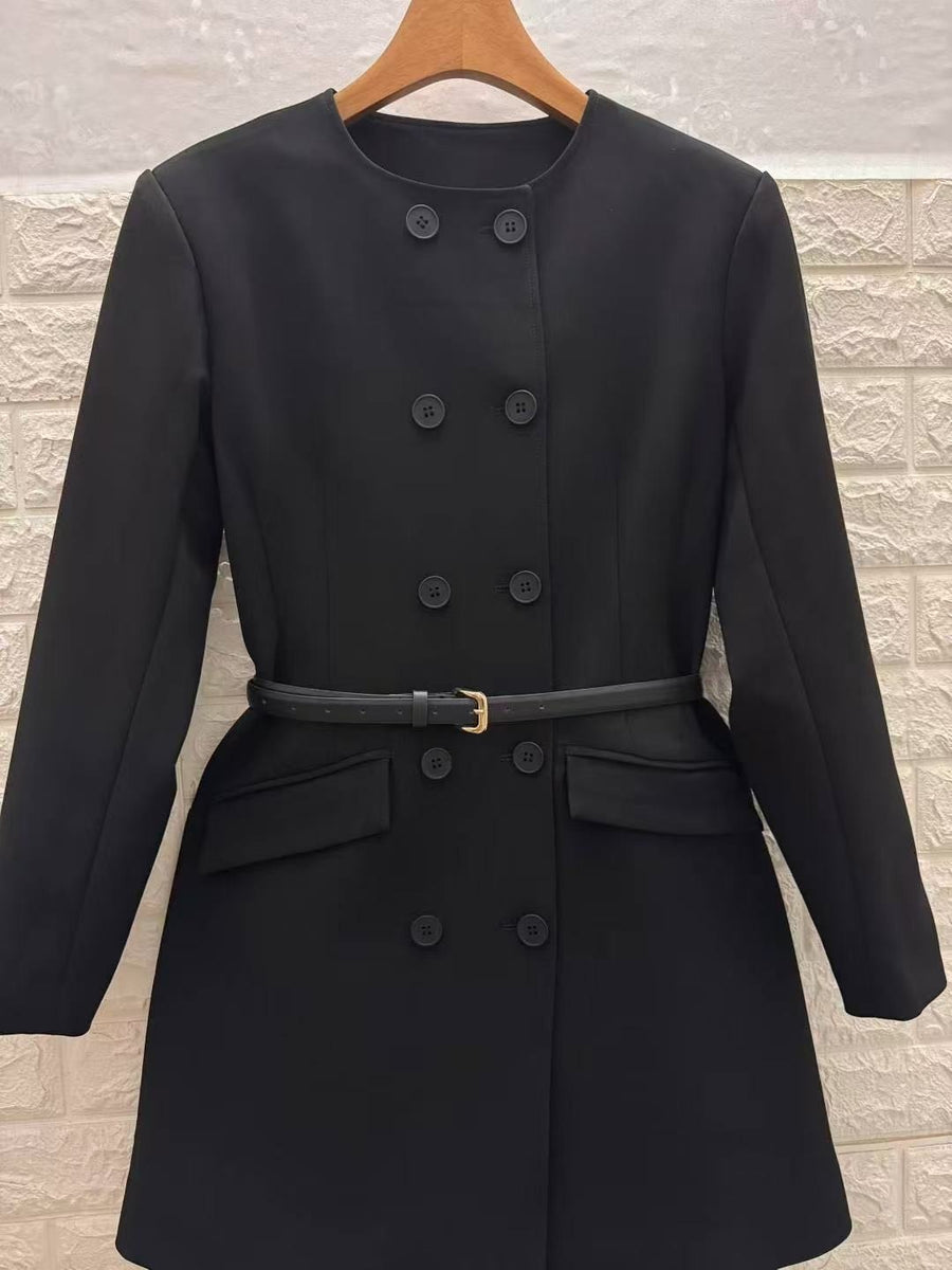 Structured Black Blazer Dress