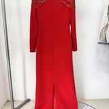 Crimson Embellished Long Gown