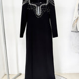 Crimson Embellished Long Gown
