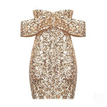 Rose Sequins Dress Etiquette Mode
