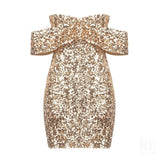 Rose Sequins Dress Etiquette Mode