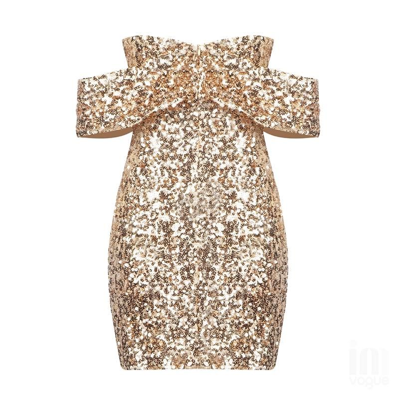 Rose Sequins Dress Etiquette Mode